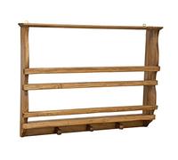 Biscottini Piattaia mensola da muro legno 85,5x15x65,5 cm | Mensola cucina da muro finitura naturale | Scaffale a muro Made in Italy