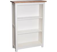 Biscottini Piccola libreria Country in legno massello di tiglio struttura bianca anticata piano finitura naturale L68xPR25xH98 cm. Made in