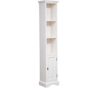 Biscottini Piccola libreria in legno massello di tiglio finitura bianca anticata L40xPR30xH196 cm. Made in Italy