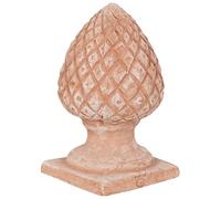 Biscottini Pigna decorativa in terracotta 27,5x15,5x15,5 cm - Pigne decorative grandi da esterno Made in Italy - Decorazioni casa e giardino