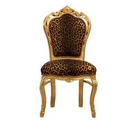 Biscottini Poltrona barocca 108x55x55 cm | Sedie Luigi XVI | Poltrona Leopardata | Sedia Salotto Stile Francese | Poltrone Stile Particolare