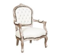 Biscottini Poltrona barocca 75,5x50,5x50,5 cm - Sedie luigi XVI - Poltroncina camera da letto Stile francese - poltrona camera bianca