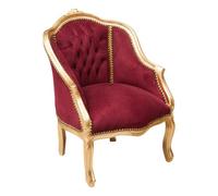 Biscottini Poltrona L57XPR63XH80 Rosso e Oro - Poltrona relax - Poltrona camera da letto - Poltrona salotto - Accessori casa
