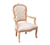 Biscottini Poltrona salotto e sedia camera da letto 100x65x63 cm - Poltrona camera da letto con finitura naturale - Poltroncina vintage classica