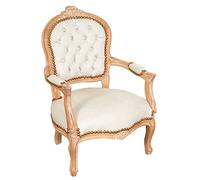 Biscottini Poltrona salotto e sedia camera da letto 50x74x52 cm | Poltrona camera da letto con finitura anticata | Poltrona da camera marrone