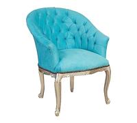 Biscottini Poltrona salotto e sedia camera da letto 68x68x83 cm | Poltrona camera da letto con finitura anticata | Poltrona da camera marrone