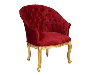 Biscottini Poltrona salotto e sedia camera da letto 73x65x89 cm | Poltrona camera da letto con finitura anticata | Poltrona da camera marrone