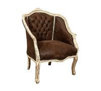 Biscottini Poltrona salotto e sedia camera da letto 82x58x65 cm | Poltrona camera da letto con finitura naturale | Poltrona marrone