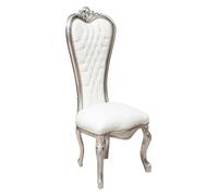 Biscottini Poltrona Stile Luigi XVI Faggio Intagliata Foglia Argento Ecopelle