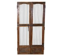 Biscottini Porta portone in legno massello e ferro da interno o da esterno vecchia e antica medievale