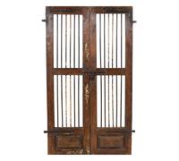 Biscottini Porta portone in legno massello e ferro da interno o da esterno vecchia e antica medievale