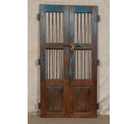 Biscottini Porta portone in legno massello e ferro da interno o da esterno vecchia e antica medievale scorrevole