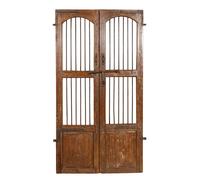 Biscottini Porta portone in legno massello e ferro da interno o da esterno vecchia e antica medievale scorrevole