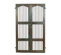 Biscottini Porta portone in legno massello e ferro da interno o da esterno vecchia e antica medievale scorrevole