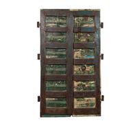 Biscottini Porta portone in legno massello e ferro da interno o da esterno vecchia e antica medievale scorrevole