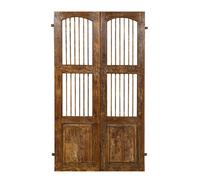 Biscottini Porta portone in legno massello e ferro da interno o da esterno vecchia e antica medievale scorrevole