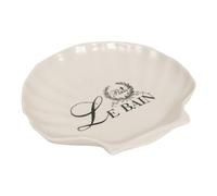 Biscottini Porta saponetta in Porcellana 20,5x19,5x3,8 cm a Conchiglia - Porta saponetta Bagno e Cucina - Svuotatasche Ingresso - Portasapone Bagno
