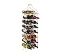Biscottini Portabottiglie Vino in Ferro 36x16x106 - Portavini - Porta Bottiglie Vino in Metallo Capienza 24 Bottiglie - Cantinetta Vino Finitura Bianca antica - Espositore - Portabottiglie Cucina Bar