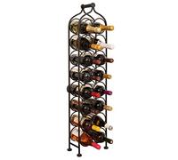 Biscottini Portabottiglie Vino in Ferro Battuto 105x15x25 - Porta Bottiglie Vino in Metallo Capienza 16 Bottiglie - Cantinetta Vino Finitura Nera - Portabottiglie Cucina Bar - Portavini - Espositore