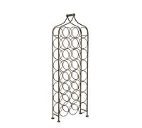Biscottini Portabottiglie Vino in Ferro Battuto Nero L36,5xPR16,5xH106 - Porta Bottiglie Vino in Metallo Capienza 24 Bottiglie - Cantinetta Vino Nero antico