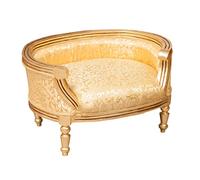 Biscottini Pouf con schienale L53,5xPR74,5xH41,5 oro - Pouf poltrona - Pouf poggiapiedi - Puffo per sedersi - Puff stile antico - Poltroncina - Poltrone salotto