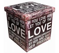 Biscottini Pouf contenitore ecopelle 38x38x38 cm | Scatola porta oggetti con coperchio | Cubo contenitore | Pouf contenitore pieghevole