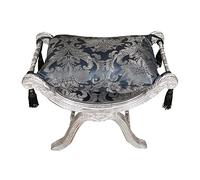 Biscottini Pouf poggiapiedi divano 75x46x55 cm | Elegante panca da camera da letto in tessuto stile francese