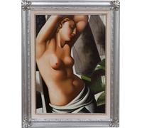 Biscottini Quadro Dipinto a mano Biscottini olio su tela cornice argento RAGAZZA 70x90