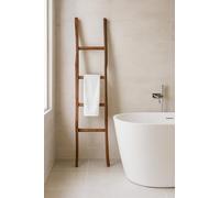 BISCOTTINI Scaletta porta asciugamani bagno 39X7X132 - Scala Decorativa in Legno - Scaletta legno appendi asciugamani - Scala portasciugamani in Bambu - Portasciugamani da parete in Metallo