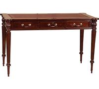 Biscottini Scrittoio vintage in pelle 127x66x76 cm - Scrittoio antico in legno - Scrivanie classiche - Scrivania - Tavolino salotto - Scrivania salvaspazio