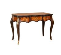 Biscottini Scrivania noce e bronzo L122xPR60xH81 - Scrivania salvaspazio - Scrivania con cassetti - Scrivania ufficio - Tavolino - Consolle ingresso - Scrivania pc shabby