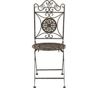 Biscottini Sedia in ferro battuto pieghevole da esterno da giardino da pranzo finitura ruggine anticata L39xPR39xH96 cm