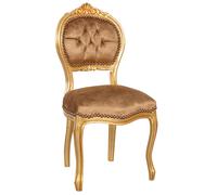 Biscottini Sedia poltroncina stile francese Luigi XVI in legno massello di faggio finitura oro