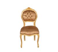 Biscottini Sedia poltroncina stile francese Luigi XVI in legno massello di faggio finitura oro