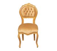 Biscottini Sedia poltroncina stile francese Luigi XVI in legno massello di faggio finitura oro