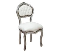 Biscottini Sedia Poltroncina Stile Luigi XVI Faggio Intagliato Pelle Argento