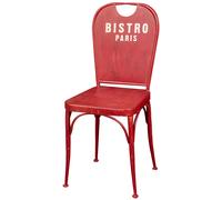 Biscottini Sedia sagomata "Bistro de Paris" in ferro finitura rosso anticata L43xPR48xH92 cm
