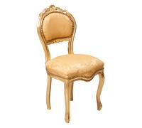 Biscottini Sedia stile francese Luigi XVI in legno massello di faggio ORO/ORO poltroncina