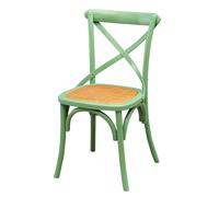 Biscottini Sedia Thonet in massello di frassino e seduta rattan finitura Verde anticato L48xPR52xH88 cm