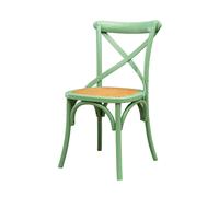 Biscottini Sedia Thonet in massello di frassino e seduta rattan finitura Verde L48xPR52xH88 cm