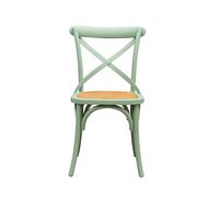 Biscottini Sedia Thonet in massello di frassino e seduta rattan finitura verde L48xPR52xH88 cm