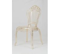 Biscottini Sedie in Policarbonato Giallo - Sedia Cucina Soggiorno 53x50x97,5 cm - Poltrone Barocche Sala da Pranzo Camera da Letto - Poltrona in Plastica da Esterno Moderna Matrimonio Cerimonie