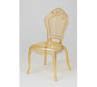 Biscottini Sedie in Policarbonato - Sedia Cucina Soggiorno 53x50x97,5 cm - Poltrone Barocche Sala da Pranzo Camera da Letto - Poltrona in Plastica Gialla da Esterno Moderna Matrimonio Cerimonie
