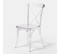 Biscottini Sedie Sala da Pranzo in Policarbonato - Sedia Impilabile Trasparente Design Moderno 45x45x86 cm - Poltrona Cucina Camera da Letto - Poltrone in Plastica da Esterno Impermeabile Robuste