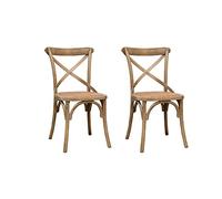 Biscottini Set 2 Sedie cucina legno 86x42x46 cm | Sedia cucina legno Made in Italy | Sedie vintage per sala da pranzo | Sedie legno cucina e giardino Cross