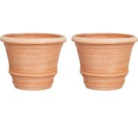 Biscottini Set 2 vasi in Terracotta 100% Made in Italy interamente Lavorati a Mano