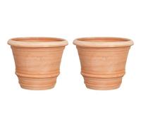 Biscottini Set 2 Vasi per piante da esterno L40xPR40xH30 terracotta toscana Made in Italy - Vasi terracotta grandi da esterno - Vaso grande da esterno - Vasi per piante da esterno
