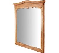 Biscottini Specchiera a muro in legno massello di tiglio finitura naturale L90xPR5xH83 cm Made in Italy