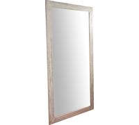 Biscottini Specchiera a muro rettangolare in legno massello di tiglio finitura crema anticata L100xPR3xH200 cm Made in Italy