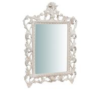 Biscottini Specchiera da parete in legno finitura bianco anticato L45xPR4xH61 cm Made in Italy
